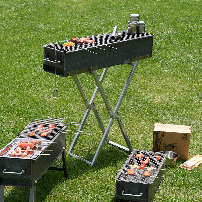 Rozsdamentes acél összecsukható hordozható X alakú grill grill